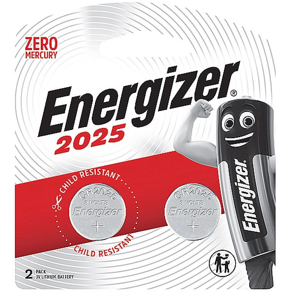 ENERGIZER BATTERY CR2025 3V LITHIUM COIN CARD 2