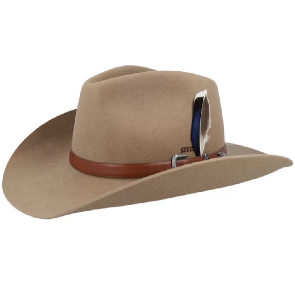 STETSON HAT UNISEX WESTERN WOOLFELT LIGHT ALMOND