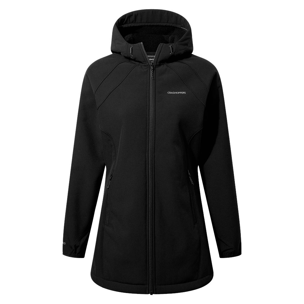 CRAGHOPPERS JACKET W24F LDS GWEN HOODED BLACK 10 (M)