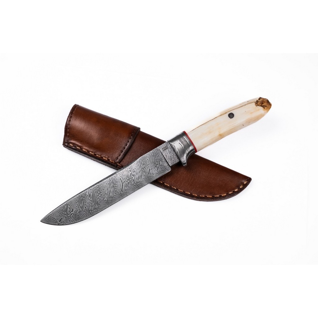 KNIFE PAUL ROODT DAMASCUS HUNTER HIPPO TUSK TWISTED W'S