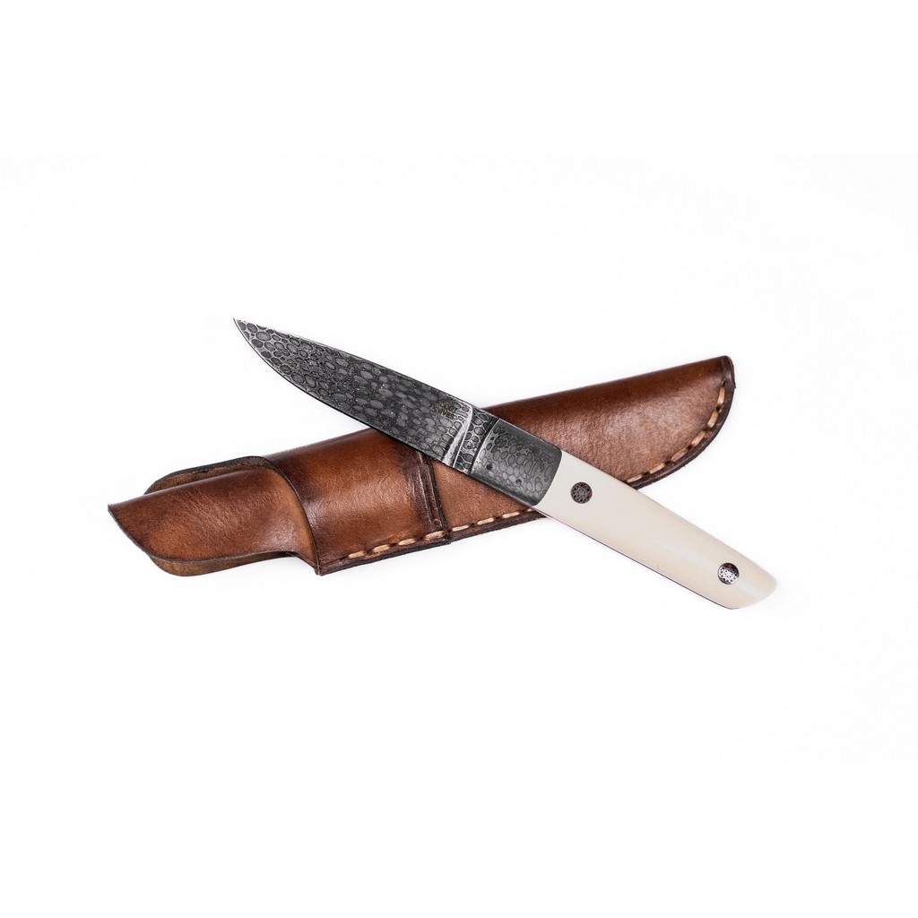 KNIFE PAUL ROODT DAMASCUS UTLITY IVORY